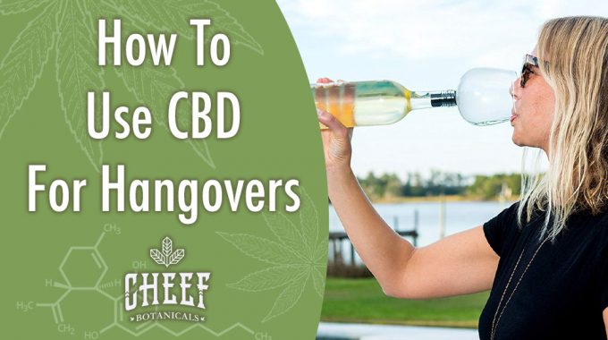 CBD for hangovers featured blog image by Cheef Botanicals. Shows a woman sipping from a wine decanter connected to a white wine bottle.