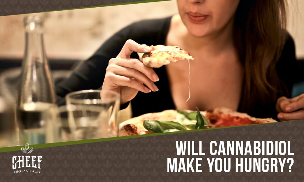 Does CBD Make You Hungry (featured blog image by Cheef Botanicals) shows a woman eating in a restaurant