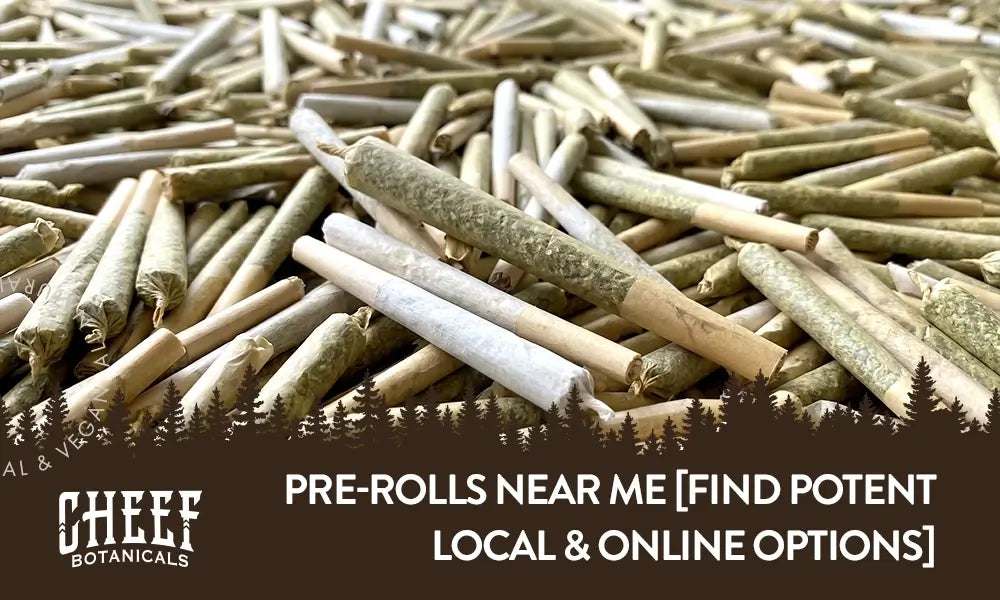 Pre rolls near me (Cheef Botanicals blog image) shows a bunch of pre rolls scattered all about