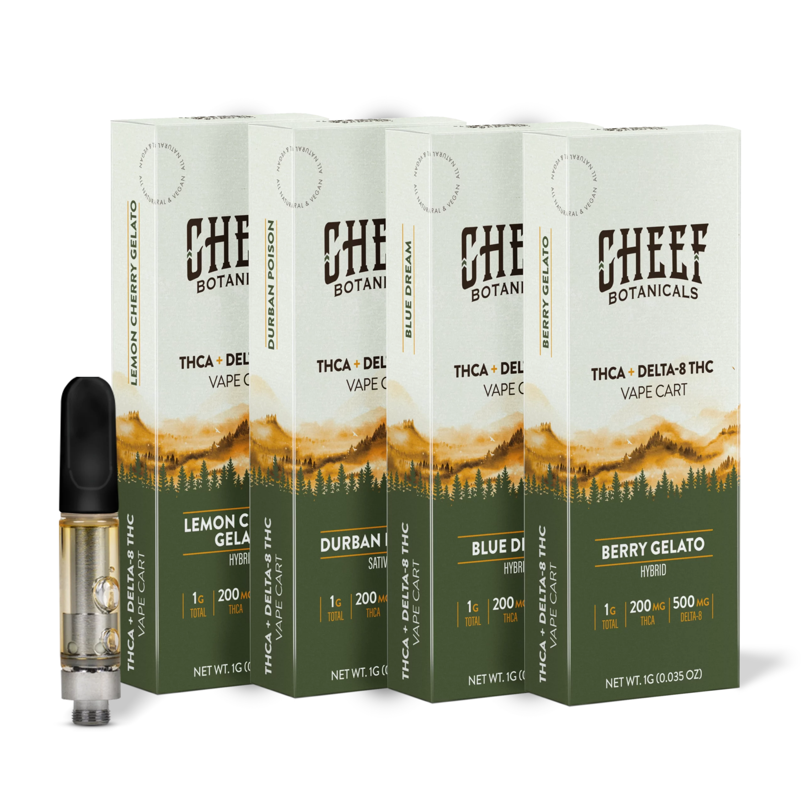 All-Flav 4 Pack THCa Vape Cart - Cheef Botanicals