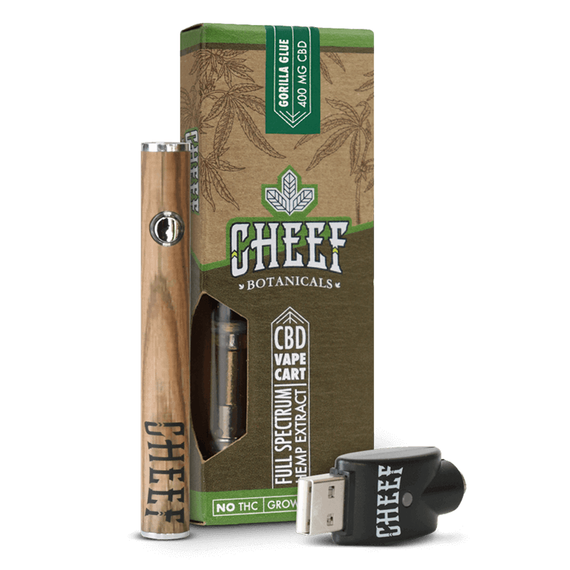 Cheef Botanicals CBD Vape Cart Gorilla Glue 400mg with battery