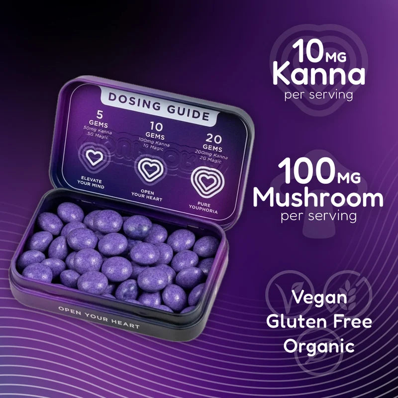 Kanna + Amanita Mushroom Chocolate Gems - Kanna