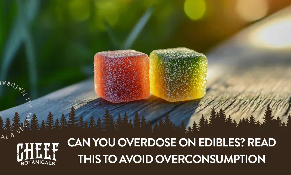 A couple of square cannabis gummies sitting on a wooden table.